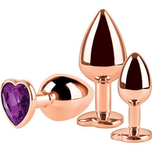 Plugg Metal S Pleasures INA - 3-pack med hjärtformad bas