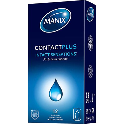 Manix Contact Plus Kondomer — Förpackning med 12