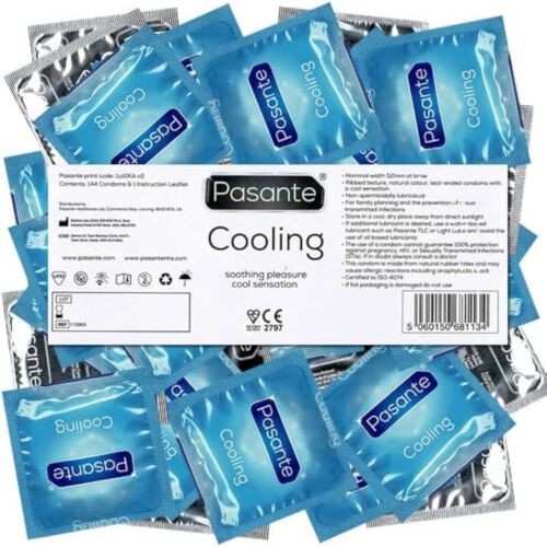 Pasante Cooling Effect Kondomer 144 Enheter med Ribbad Yta