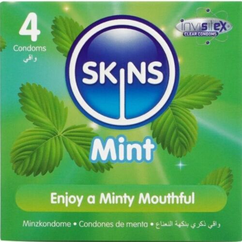 SKINS Mint Kondomer 4-Pack med Fräsch Smak