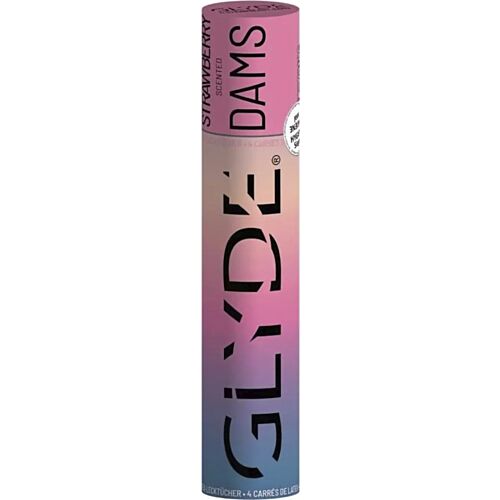 Oral Sex Dams Sheer Glyde Strawberry - Latexlakan