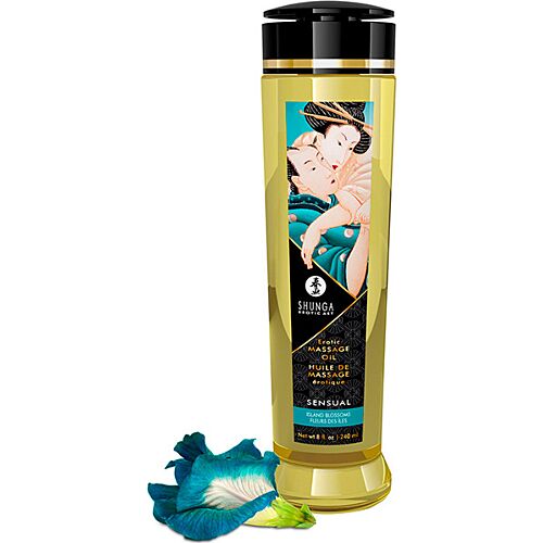 Massageolja Shunga - Blommor från ön 240 ml med Vit E