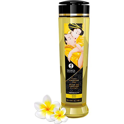 Massageolja Shunga Serenity med afrodisiak smak och 240 ml
