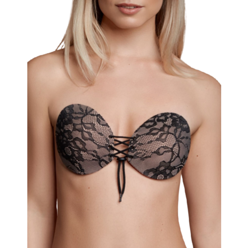 Klistrande BH Bye Bra Round Lace-it för Rygglösa Plagg