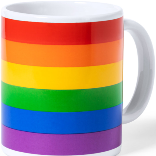 Mugg med PRIDE LGBT-flagga i kraftkartong