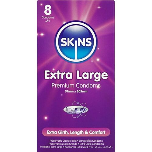 SKINS Extra Large Kondomer 8-Pack för Komfort