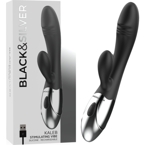 BLACK&SILVER KALEB Dubbelmotor Rabbit Vibrator