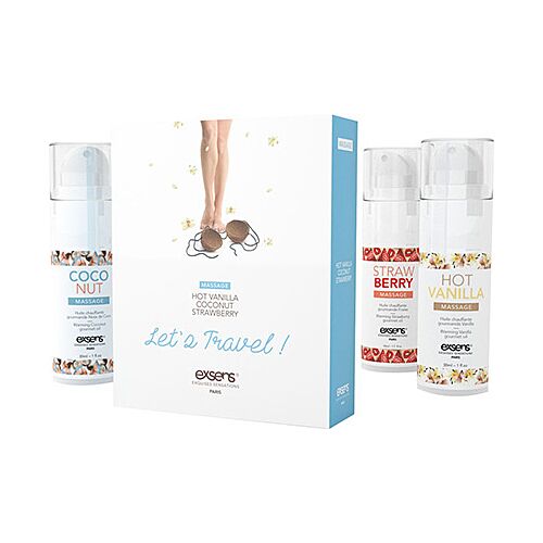 Värmande Gourmet Massageolja Exsens Resekit - 3 Smaker