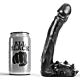 Dildo All Black 19 cm med detaljerade bollar