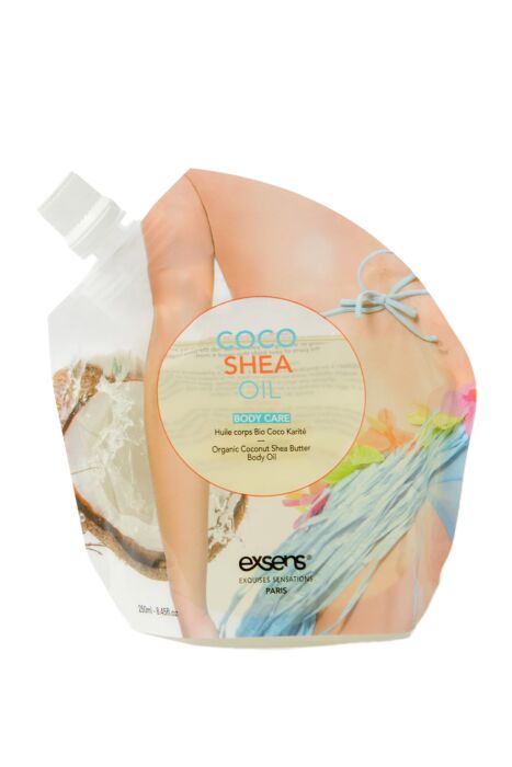 Coco Shea Butter Oil från Exsens - 250 ml med kokosdoft Coco Shea Butter Oil från Exsens - 250 ml med kokosdoft