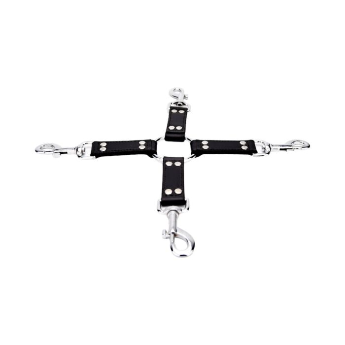 Restraints Bound Leather 4 Way Hog Tie med säkerhetsremmar Restraints Bound Leather 4 Way Hog Tie med säkerhetsremmar
