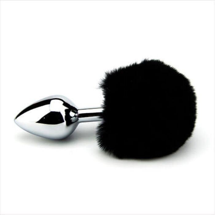 Buttplug Furry Fantasy Bunny Tail med syntetisk svans Negro Buttplug Furry Fantasy Bunny Tail med syntetisk svans Negro