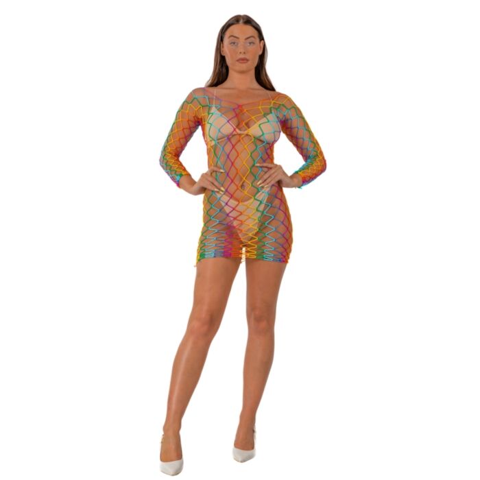 Sexig Lingerie Lace Rainbow Mini Klänning Sexig Lingerie Lace Rainbow Mini Klänning