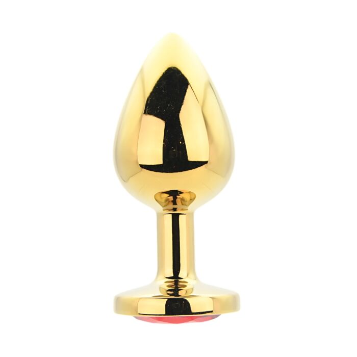 Buttplug Toosh Metal Large Stone med smyckad bas Rojo Buttplug Toosh Metal Large Stone med smyckad bas Rojo