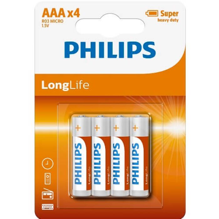 Batterier Philips AAA 4-pack Batterier Philips AAA 4-pack