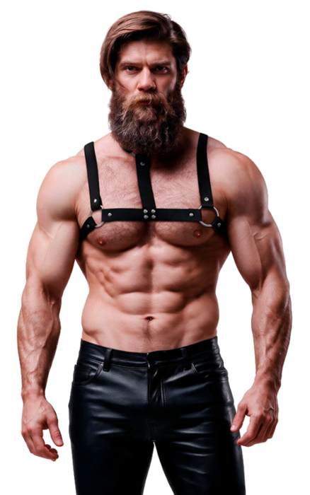 FETISH SUBMISSIVE ATTITUDE Justerbar Bröstsele för Män