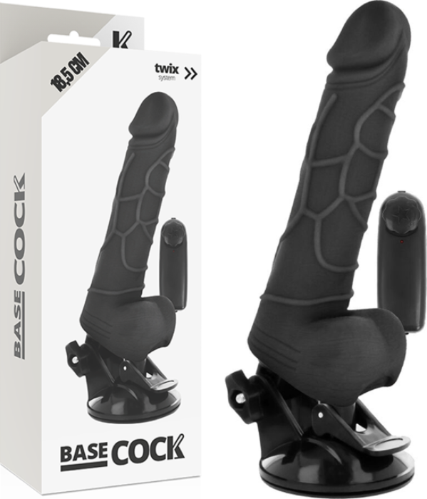 Basecock realistic vibrador control remoto negro 18.5cm
