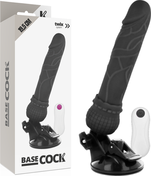 Basecock realistic vibrador control remoto negro 19.5 cm
