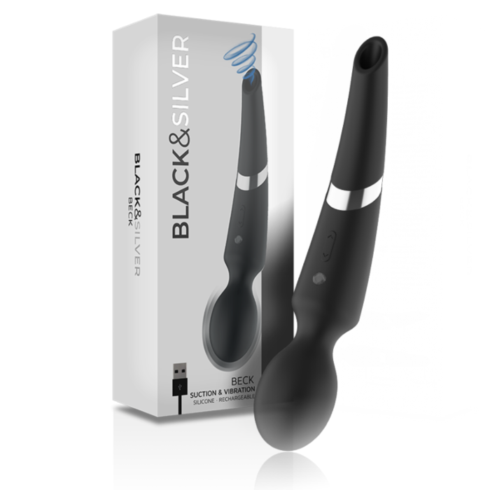 Vibrator BLACK&SILVER Beck Wand med succion Vibrator BLACK&SILVER Beck Wand med succion