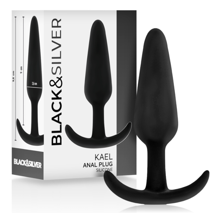 Analplug Black&Silver Kael med medelh hantering Analplug Black&Silver Kael med medelh hantering