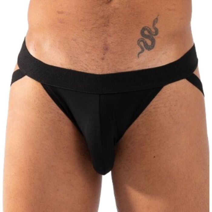 Jockstrap BURN - 011 DOUBLE BLACK JOCK S med originella detaljer Jockstrap BURN - 011 DOUBLE BLACK JOCK S med originella detaljer