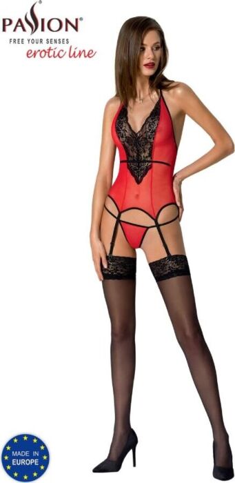 Corset Peonía Rojo Seductiva Pasión