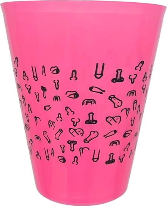 DIABLO PICANTE - FUCHSIA CUP 500 ML WITH BLACK PENISES DIABLO PICANTE - FUCHSIA CUP 500 ML WITH BLACK PENISES