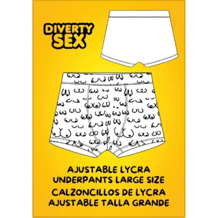 Boxers Diablo Picante Large Size med roligt brösttryck Boxers Diablo Picante Large Size med roligt brösttryck