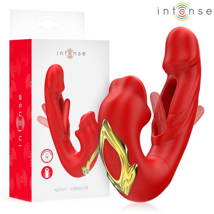 Dubbelvibrator INTENSE NATHY med succion Dubbelvibrator INTENSE NATHY med succion