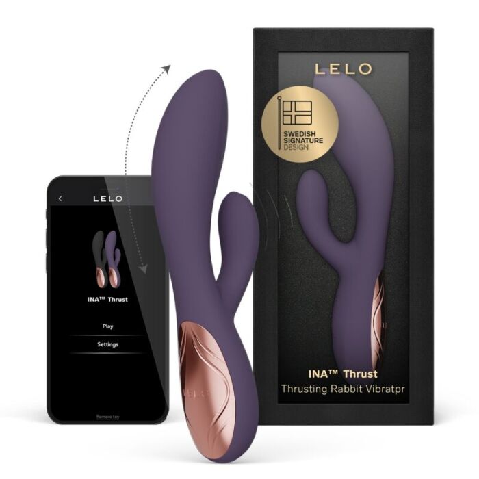 Vibrerande Rabbit LELO INA THRUST med verklig rörelse Vibrerande Rabbit LELO INA THRUST med verklig rörelse