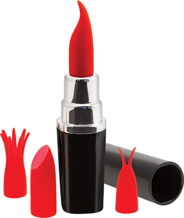 LIPSTICK VIBRATOR - BLACK/RED LIPSTICK VIBRATOR - BLACK/RED