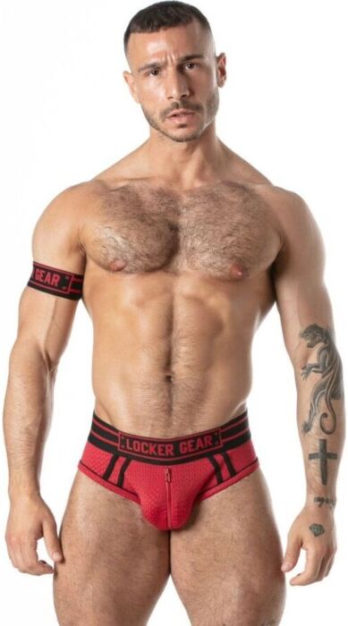 Jockbrief LOCKER GEAR SPORT MESH JOCK BRIEF Röd L
