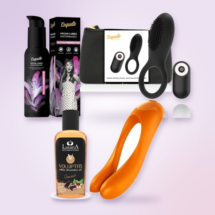 Premiumkit för par med vibrerande ring och fingervibrator Premiumkit för par med vibrerande ring och fingervibrator