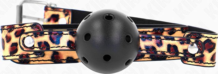 Mordaza de Bola KINK Leopardo 4.5cm Transpirable Mordaza de Bola KINK Leopardo 4.5cm Transpirable
