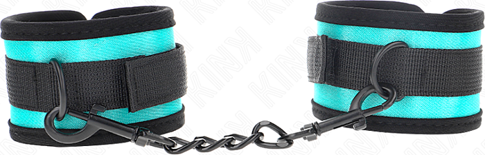 Muñequera BDSM KINK Ajustable Negro-Azul Muñequera BDSM KINK Ajustable Negro-Azul