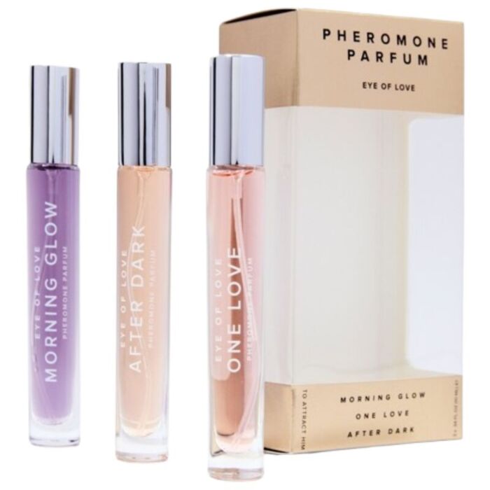 Pheromonparfymset Eye of Love - Morning Glow, One Love, After Dark
