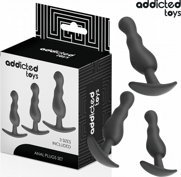 Plug Anal Addicted Toys Set 3 Silicona Ergonómico Plug Anal Addicted Toys Set 3 Silicona Ergonómico