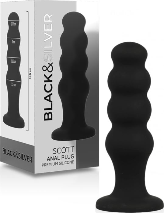 Plug anal BLACK&SILVER Scott con bulbos Plug anal BLACK&SILVER Scott con bulbos