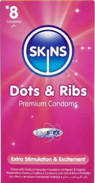 Preservativos Skins Dots & Ribs Pack 8 Texturizados Preservativos Skins Dots & Ribs Pack 8 Texturizados