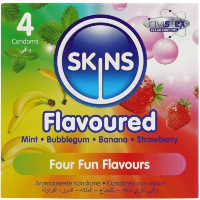 Preservativos SKINS Pack 4 Sabores Premium Preservativos SKINS Pack 4 Sabores Premium