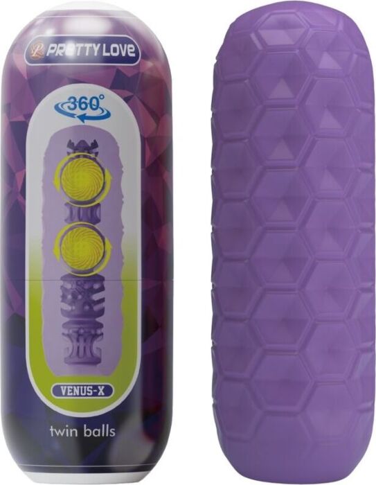PRETTY LOVE - TWIN BALLS MASTURBADOR MASCULINO MORADO PRETTY LOVE - TWIN BALLS MASTURBADOR MASCULINO MORADO