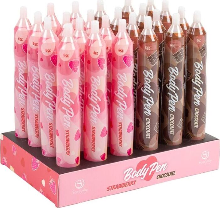 Ätbara kroppsmålningspennor SECRETPLAY COSMETIC BODY PEN DISPLAY 24 UNITS