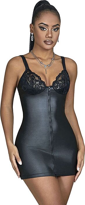 Vestido de Cuero SUBBLIME 957575 con Cremallera Vestido de Cuero SUBBLIME 957575 con Cremallera