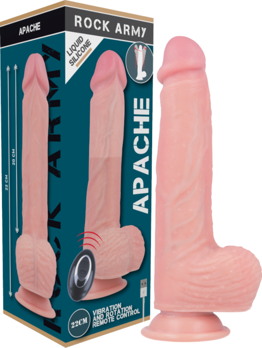 Vibrador Realístico Rock Army Apache 20.5 cm con Control Remoto Vibrador Realístico Rock Army Apache 20.5 cm con Control Remoto
