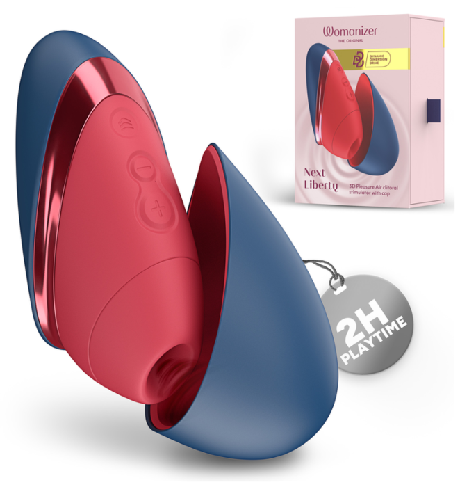 WOMANIZER NEXT LIBERTY klitorisstimulator blå/röd med 3D Pleasure Air